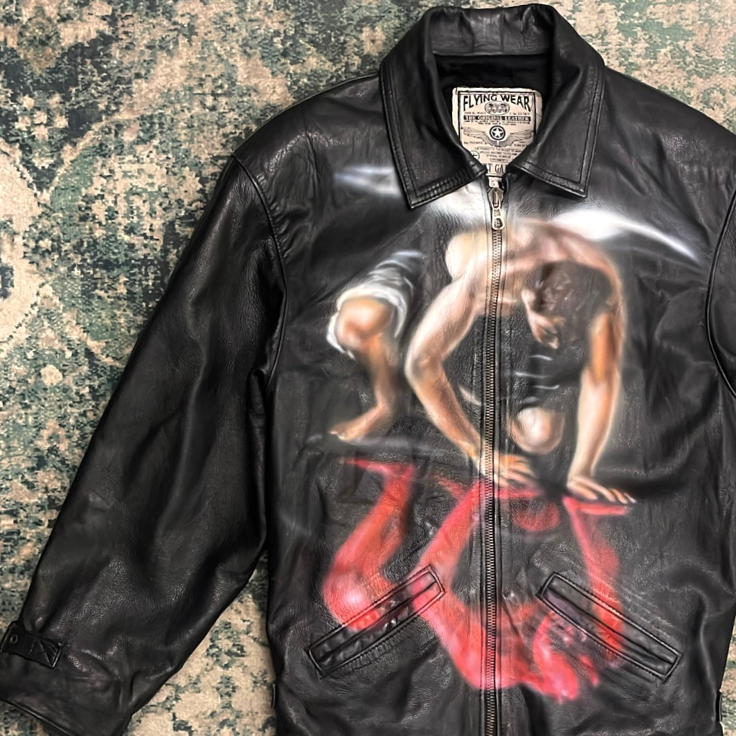 ‘as above so below’ leather jacket